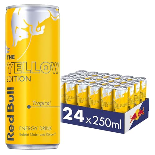 Red Bull Energy Drink, Tropical, Yellow Edition, 24 x 250 ml, Dosen Getränke 24er Palette, OHNE PFAND von Red Bull