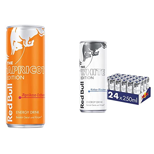 Set: Red Bull Energy Drink Apricot Edition (24 x 250 ml) & Energy Drink White Edition, EINWEG (24 x 250 ml) von Red Bull