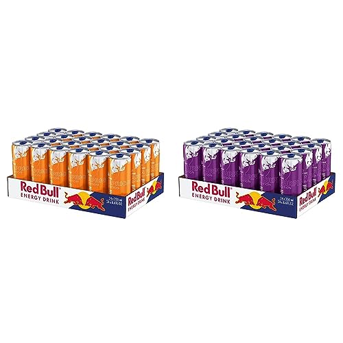 Red Bull Energy Drink Apricot Edition 24er Palette, EINWEG (24 x 250ml) & Energy Drink Purple Edition - 24er Palette Dosen - Getränke mit Acai-Beere-Geschmack, EINWEG (24 x 250 ml) von Red Bull