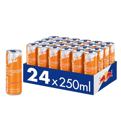 Red Bull Energy Drink Apricot Edition - 24er Palette Dosen - Getränke mit Aprikose-Erdbeere-Geschmack, EINWEG (24 x 250 ml) von Red Bull