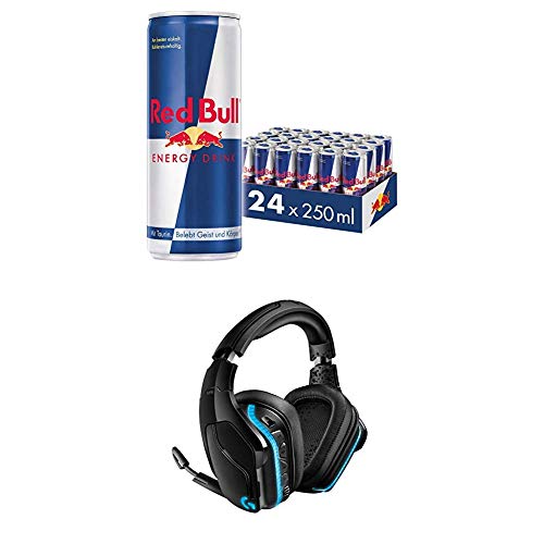 Red Bull Energy Drink Dosen Getränke 24er Palette + Logitech G935 Kabelloses Gaming-Kopfhörer von Red Bull