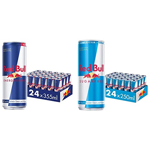 Red Bull Energy Drink Getränke, 24 x 355ml (EINWEG) & Energy Drink Sugarfree - 24er Palette Dosen - Getränke ohne Zucker und kalorienarm, EINWEG (24 x 250 ml) | 250 ml (24er Pack) von Red Bull