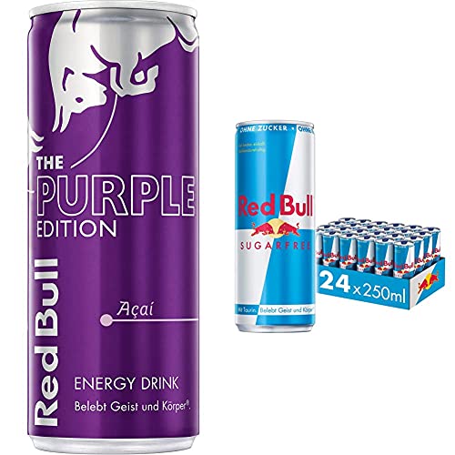 Red Bull Energy Drink Purple Edition - 24er Palette Dosen Getränke Acai-Beere Açaí, EINWEG (24 x 250 ml) & Energy Drink Sugarfree Dosen Getränke Zuckerfrei 24er Palette, EINWEG (24 x 250 ml) von Red Bull