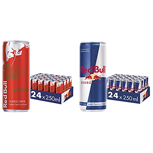 Set: Red Bull Energy Drink, EINWEG (24 x 250 ml) & Red Bull Energy Drink Red Edition, EINWEG (24 x 250 ml) von Red Bull