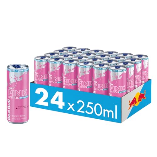 Red Bull Energy Drink Pink Edition (Sugarfree) - 24er Palette Dosen - Getränke mit Waldbeere-Geschmack, EINWEG (24 x 250 ml) von Red Bull