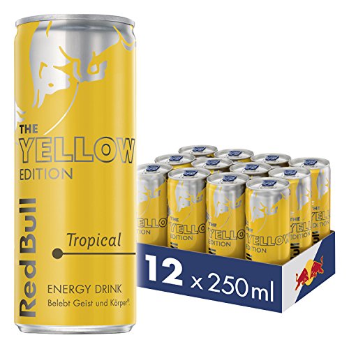 Red Bull Energy Drink Tropical Dosen Getränke Yellow Edition 12er Palette, EINWEG (12 x 250 ml) von Red Bull