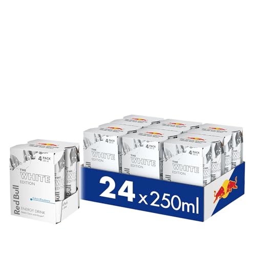 Red Bull Energy Drink White Edition - 6x4erPack Dosen - Getränke mit Kokos-Blaubeere-Geschmack, EINWEG (24 x 250 ml) von Red Bull