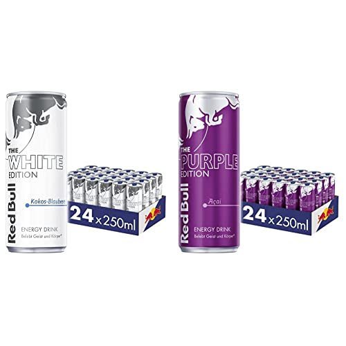 Red Bull Energy Drink White Edition - EINWEG (24 x 250 ml) & Energy Drink Purple Edition - 24er Palette Dosen - Getränke mit Acai-Beere-Geschmack, EINWEG (24 x 250 ml) von Red Bull