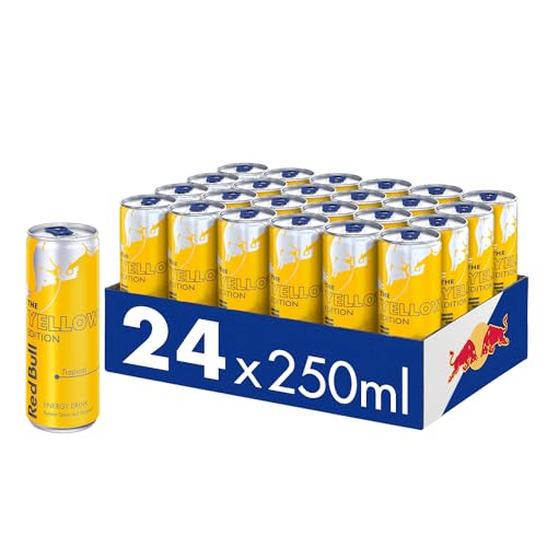 Red Bull Energy Drink Yellow Edition - 24er Palette Dosen - Getränke mit Tropical-Geschmack, EINWEG (24 x 250 ml) von Red Bull