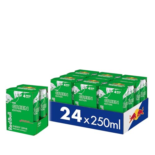 Red Bull Green Edition, 6x4er Pack Dosen, Getränke mit Kaktusfrucht Geschmack, EINWEG (24x250ML) von Red Bull