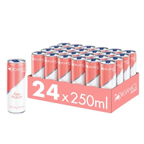 Red Bull Organics by Red Bull Fizzy Peach - 24er Palette Dosen - Bio-Erfrischungsgetränke 100% natürliche Zutaten, EINWEG (24 x 250 ml) von Red Bull