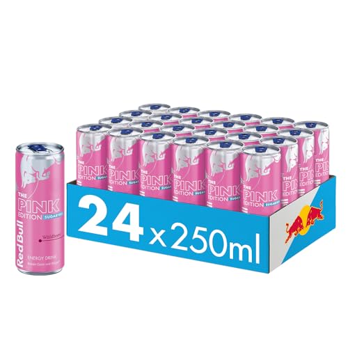 Red Bull Energy Drink Pink Edition (Sugarfree) - 24er Palette Dosen - Getränke mit Waldbeere-Geschmack, EINWEG (24 x 250 ml) von Red Bull