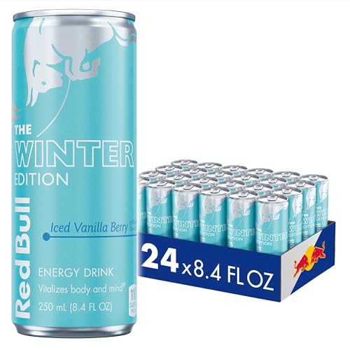 Red Bull Winter Edition Energy Drink, Iced Vanilla Berry, 24 Dosen, Box mit 24 Dosen, mit 80 mg Koffein, Taurin und B-Vitaminen von Red Bull