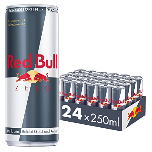 Red Bull Energy Drink Zero Calories, Zuckerfrei, 24 x 250 ml, Dosen Getränke 24er Palette, OHNE PFAND von Red Bull
