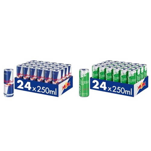 Set: Red Bull Energy Drink - 24er Palette Dosen Getränke, EINWEG (24 x 250 ml) + Red Bull Energy Drink Green Edition - 24er Palette Dosen, EINWEG (24 x 250 ml) von Red Bull