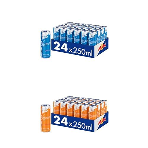 Set: Red Bull Energy Drink Sea Blue Edition, EINWEG (24 x 250 ml) + Red Bull Energy Drink Apricot Edition, EINWEG (24 x 250 ml) von Red Bull