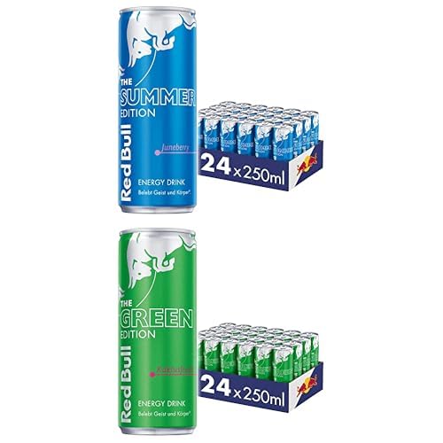 Set: Red Bull Energy Drink Sea Blue Edition 24 x 250 ml, OHNE PFAND + Red Bull Energy Drink Green Edition 24 x 250 ml, OHNE PFAND von Red Bull