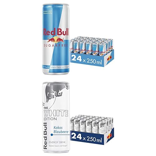 Set: Red Bull Energy Drink Sugarfree 24 x 250 ml, OHNE PFAND + Red Bull Energy Drink White Edition, 24 x 250 ml, OHNE PFAND von Red Bull