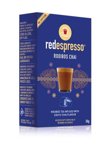 Red Espresso - Chai Rooibos Tee (10 Kapseln) - kompatibel mit Nespresso, 100% Natürlich, Vegan, Glutenfrei, Ohne Zuckerzusatz (50 g) von Red Espresso