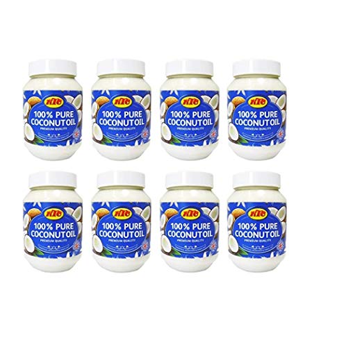 KTC 100% Pure Coconut Multipurpose Oil 500ml Jar - for Hair, Cooking, Moisturiser Use & Indian Curries - 8 Pack von Red Rickshaw