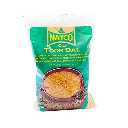 Natco Oily Toor Dal | Essential Dhal Zutat | Lange Haltbarkeit | Fantastische Quelle von Protein und Kohlenhydraten | Köstlich mit Roti oder Reis | Gelbe Split-Erbse | 2 kg Beutel von Red Rickshaw