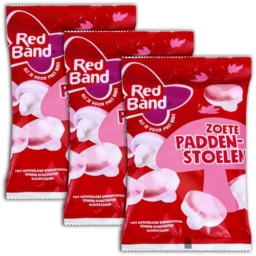 3 er Pack Red Band Zoete Paddenstoelen 3 x 130g Schaumzuckerbonbon Pilze mit Himbeergeschmack von RedBand
