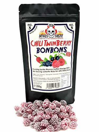 Chili TwinBerry Bonbon - Blaubeere und Himbeere scharf 200gr im Zip Beutel (BliBerry) von RedDevilsTaste