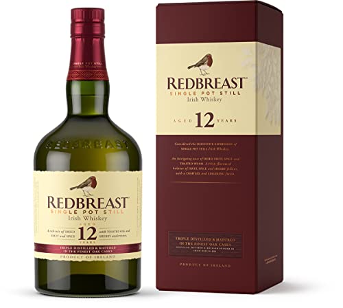 Redbreast 12 Jahre Single Pot Still Irish Whiskey – Irischer Sherry Cask Matured Single Malt Whiskey aus Cork – 1 x 0,7 l von Redbreast