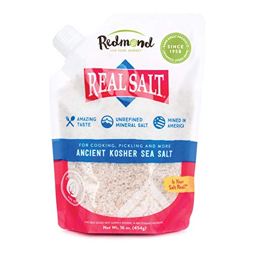 REDMOND Real Salt KOSHER Salz, 454g Nachfüllbeutel - natürliches Speisesalz mit etwas größerer Körnung aus einem alten Ur-Meer in Utah, reich an Mineralien REDMOND Real Salt KOSHER Salz, 454g Nachfüllbeutel - natürliches Speisesalz mit etwas größerer Körnung aus einem alten Ur-Meer in Utah, reich an Mineralien von Redmond