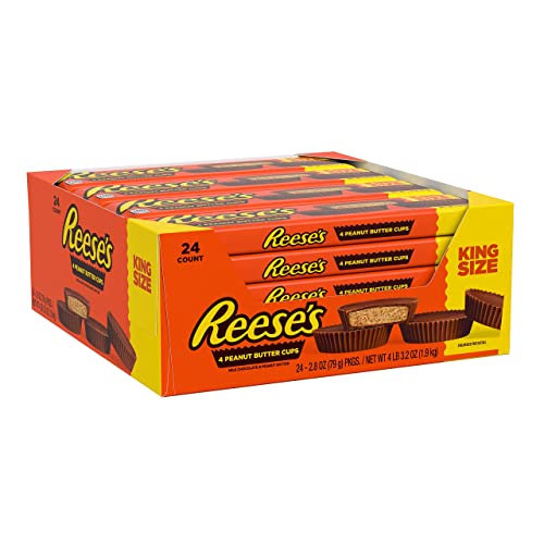 24 x Reeses Peanut Butter 4 Cups - King Size, 79g Erdnussbutter von Reese's