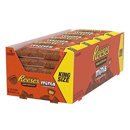 Peanut Butter Cup Minis King Size Bag - Erdnussbutter-Cup Minis Kingsize-Tüte, 16 Stück (16 x 70 g) von Reese's