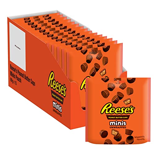 Reese's Peanut Butter Cups Minis, der amerikanische Klassiker im praktischen Snack-Format, 15 x 90g von Reese's