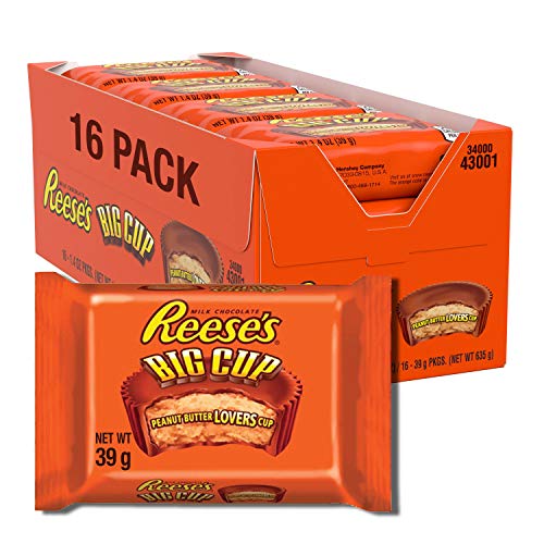 Reeses Big Cup Standard Bar - Großer Erdnussbutter-Cup-Riegel: 16 Stück (16 x 39 g) von Reese's