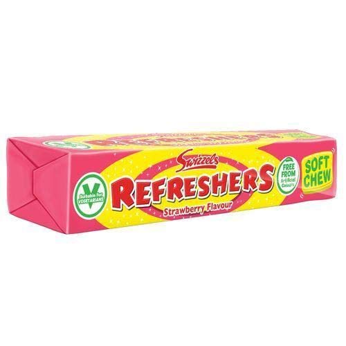 Refreshers Stickpack Kaubonbons Erdbeere - 43g - 12er-Packung von Refreshers