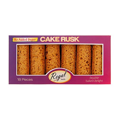 Regal Bakery Rusk Kuchen-Zwieback Ohne Zucker - 18 Stück - 2er-Packung von Regal Bakery
