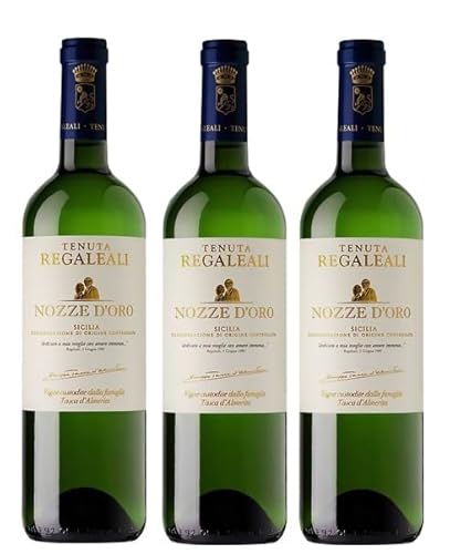 3x 0,75l - 2023er - Tasca d'Almerita - Tenuta Regaleali - Nozze d'Oro - Bianco - Sicilia D.O.P. - Sizilien - Italien - Weißwein trocken von Regaleali