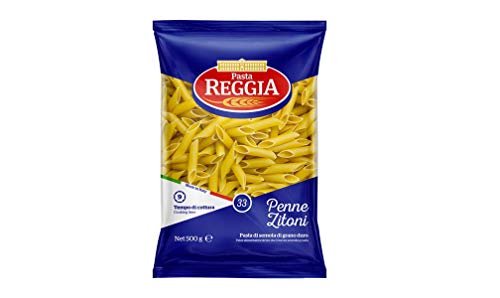 10x Pasta Reggia Penne Zitoni N°33 Hartweizengrieß Pasta 100% Italienische Pasta Packung mit 500g von Reggia