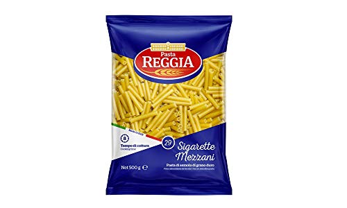 10x Pasta Reggia Sigarette Mezzani N°29 Hartweizengrieß Pasta 100% Italienische Pasta Packung mit 500g von Reggia