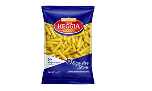 10x Pasta Reggia Sigarette Zitoni N°31 Hartweizengrieß Pasta 100% Italienische Pasta Packung mit 500g von Reggia