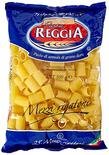 Pasta Reggia Mezzi Rigatoni N°25 Hartweizengrieß Pasta Packung mit 500g von Reggia