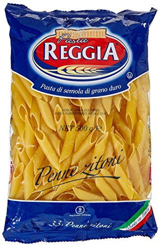 Pasta Reggia Penne Zitoni N°33 Hartweizengrieß Pasta 100% Italienische Pasta Packung mit 500g von Reggia