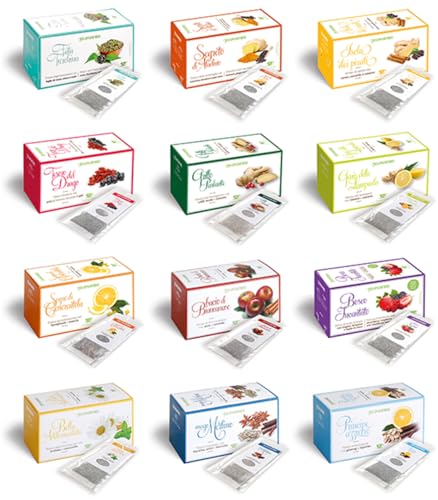 MLESNA Tee e Tisane | Regina di Fiori | 1 PACCO PRO TIPO TUTTI E 12 | 12x15x3g von Regina di Fiori