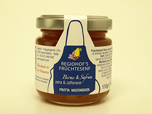 Früchtesenf Chutney Birne mit Safran und Paprikaschote - Senf 110 gr. Regiohof von Regiohof
