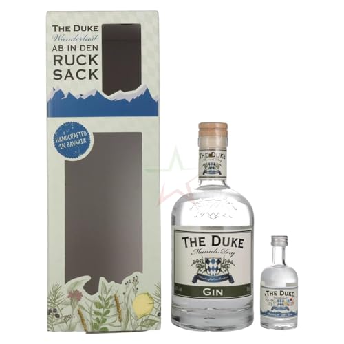 The Duke Munich Dry Gin Set 0,7l mit Wanderlust Miniatur 0,05 l 45,14% 0,75 Liter von Regionale Edeldistillen