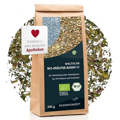 Weltecke Bio-Basen-Tee lose aus 49 Kräutern 250 g | Basischer-Kräuter-Tee I In Deutschland hergestellt & abgefüllt | Für die basische Ernährung | Bio-Kräuter-Tee für den Säure-Basen-Haushalt Weltecke Bio-Basen-Tee lose aus 49 Kräutern 250 g | Basischer-Kräuter-Tee I In Deutschland hergestellt & abgefüllt | Für die basische Ernährung | Bio-Kräuter-Tee für den Säure-Basen-Haushalt von Regulato