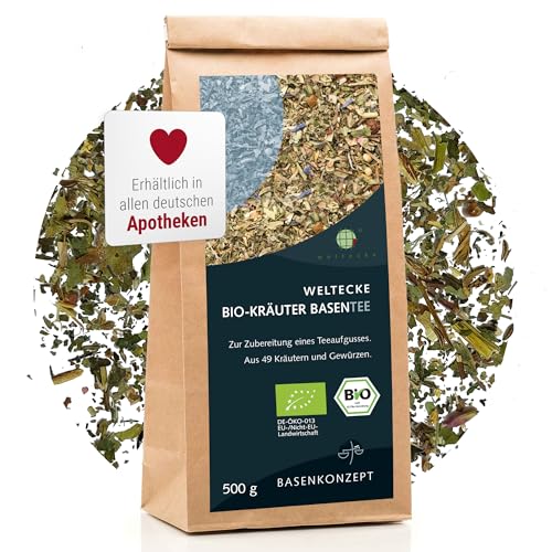 Regulato Basentee Bio 500g - Kräutertee aus 49 Kräutern - Basischer Tee für den Säure-Basen-Haushalt von Regulato