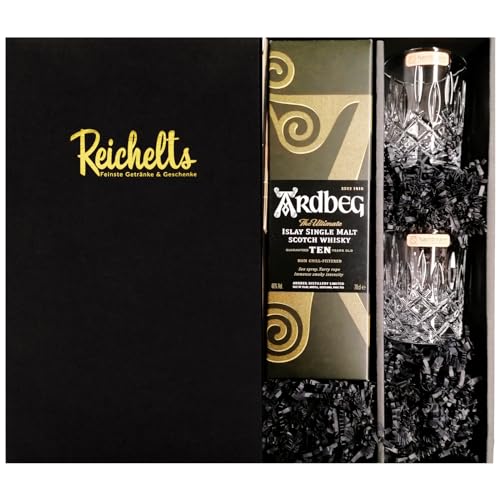 ARDBEG Ten 10 Jahre Smoky 46% 0,7 l Islay Single Malt Scotch Whisky + 2 x Nachtmann Tumbler als Geschenkset in Präsentbox by Reichelts von Reichelts
