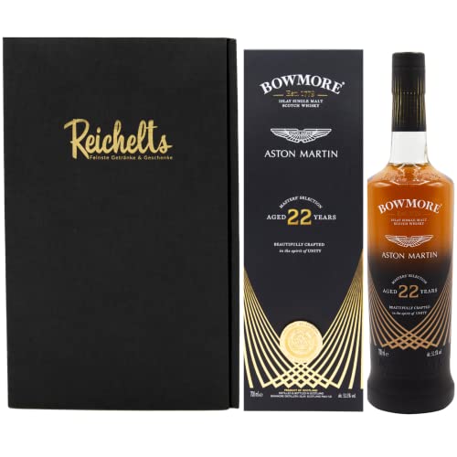 Bowmore 22 Jahre Aston Martin Islay Single Malt Scotch Whisky Limited Edition Release 2022 0,7 l 51,5% als Geschenkset mit Präsentbox by Reichelts Bowmore 22 Jahre Aston Martin Islay Single Malt Scotch Whisky Limited Edition Release 2022 0,7 l 51,5% als Geschenkset mit Präsentbox by Reichelts von Reichelts