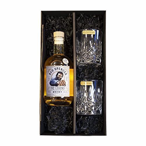 Bud Spencer Whisky (mild) 0,7 l 46% + 2 x Nachtmann Whisky-Tumbler als Geschenkset in Präsentbox by Reichelts I Das ideale Geschenk egal ob Geburtstag, Hochzeit, Veranstaltung oder Einladung von Reichelts