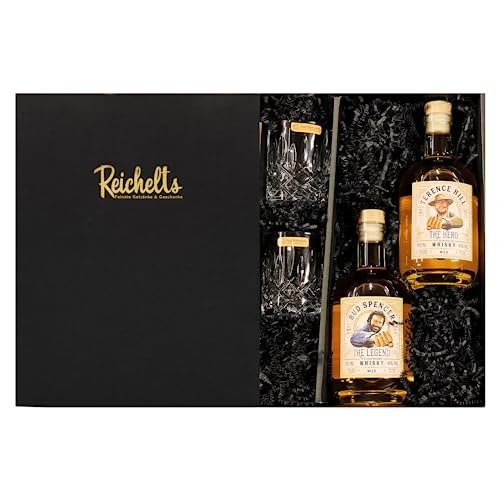 Bud Spencer Whisky (mild) 0.7 l 46% + Terence Hill Whisky (mild) 0.7 l 46% + 2 Nachtmann Tumbler als Geschenkset in Präsentbox by Reichelts von Reichelts